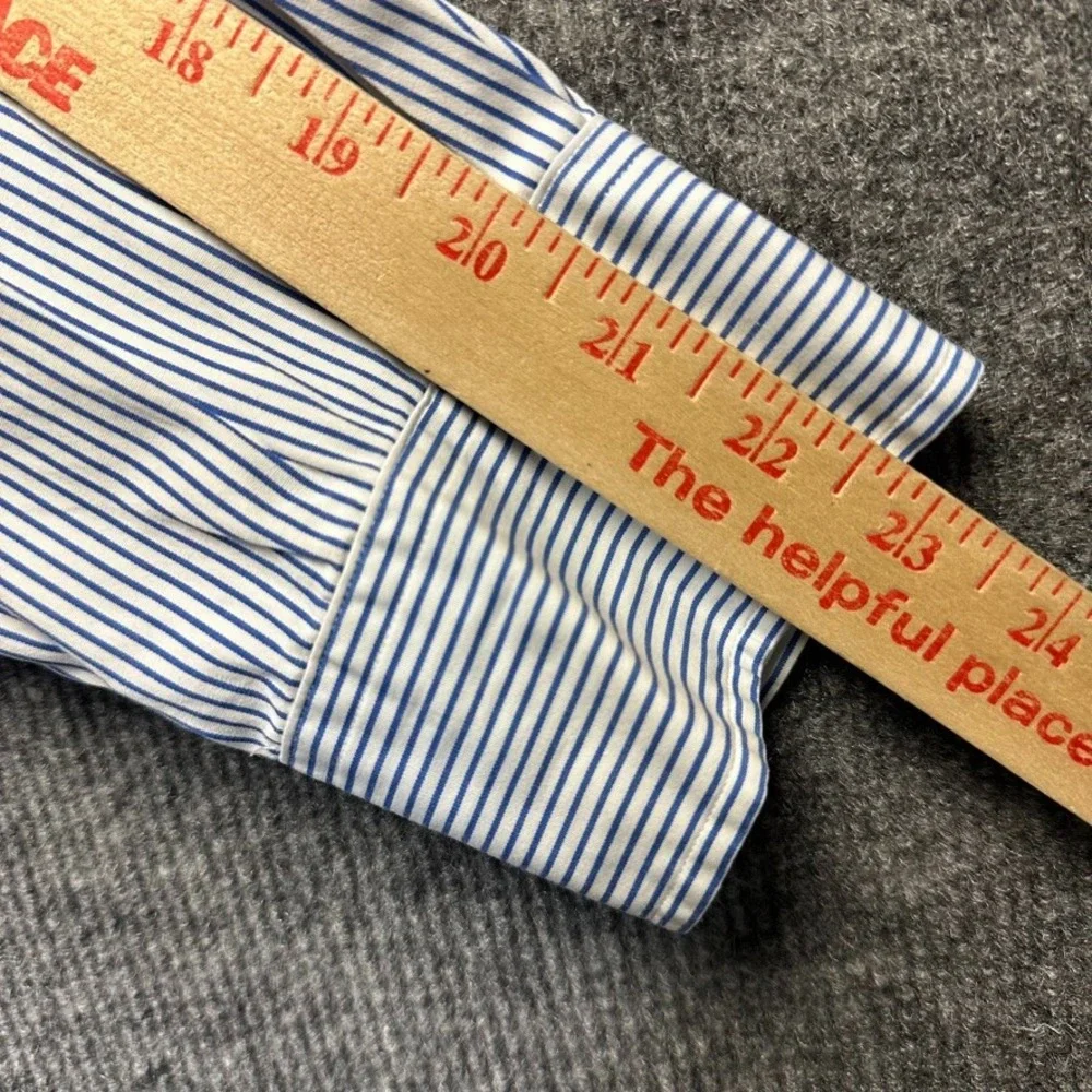 Polo Ralph Lauren Andrew Classic Fit Striped Shirt Mens 16.5 32/33 Blue White